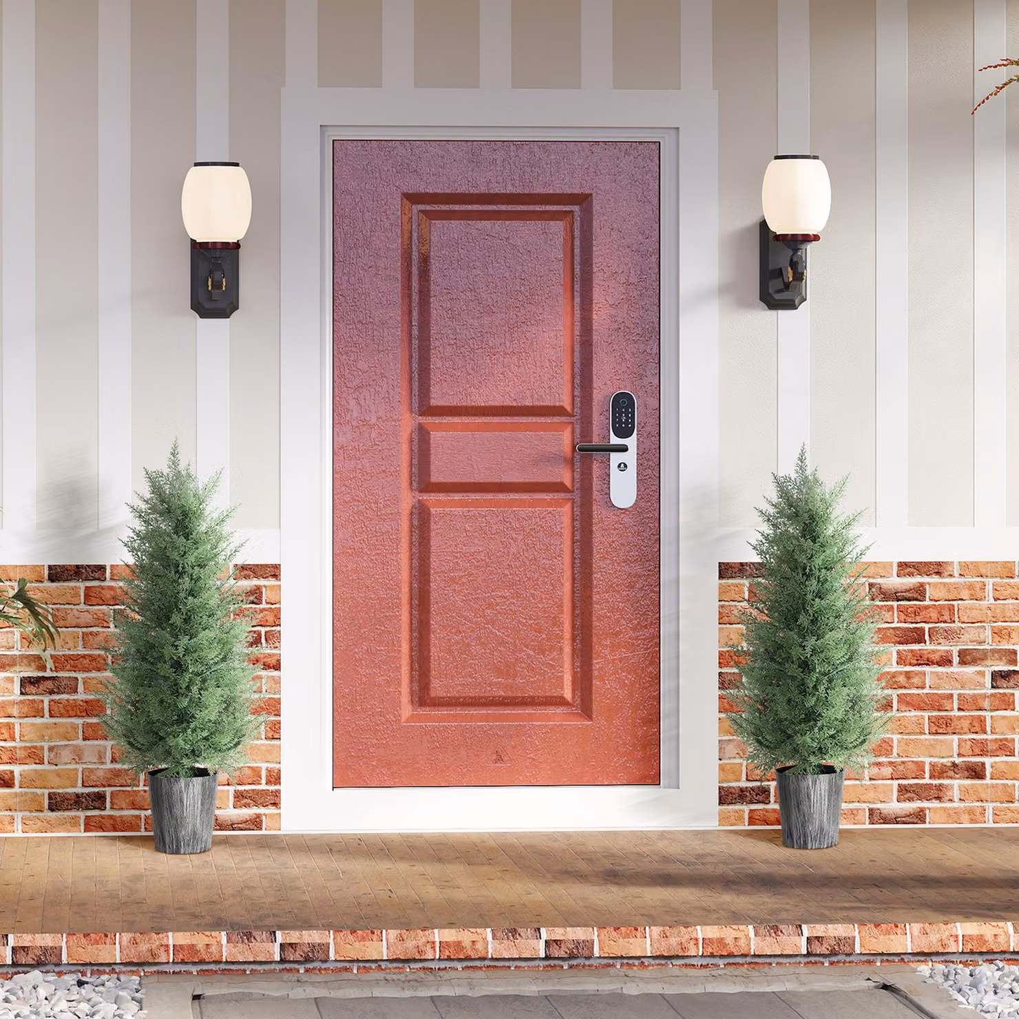 Set da 2 alberi di cipresso artificiali HOMCOM in plastica verde, H: 90 cm, L/P: 15 x 15 cm – 2
