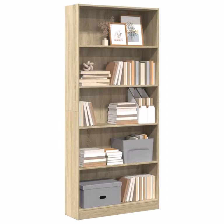 Libreria moderna vidaXL in legno MDF color marrone L: 80 cm, P: 24 cm, H: 176 cm