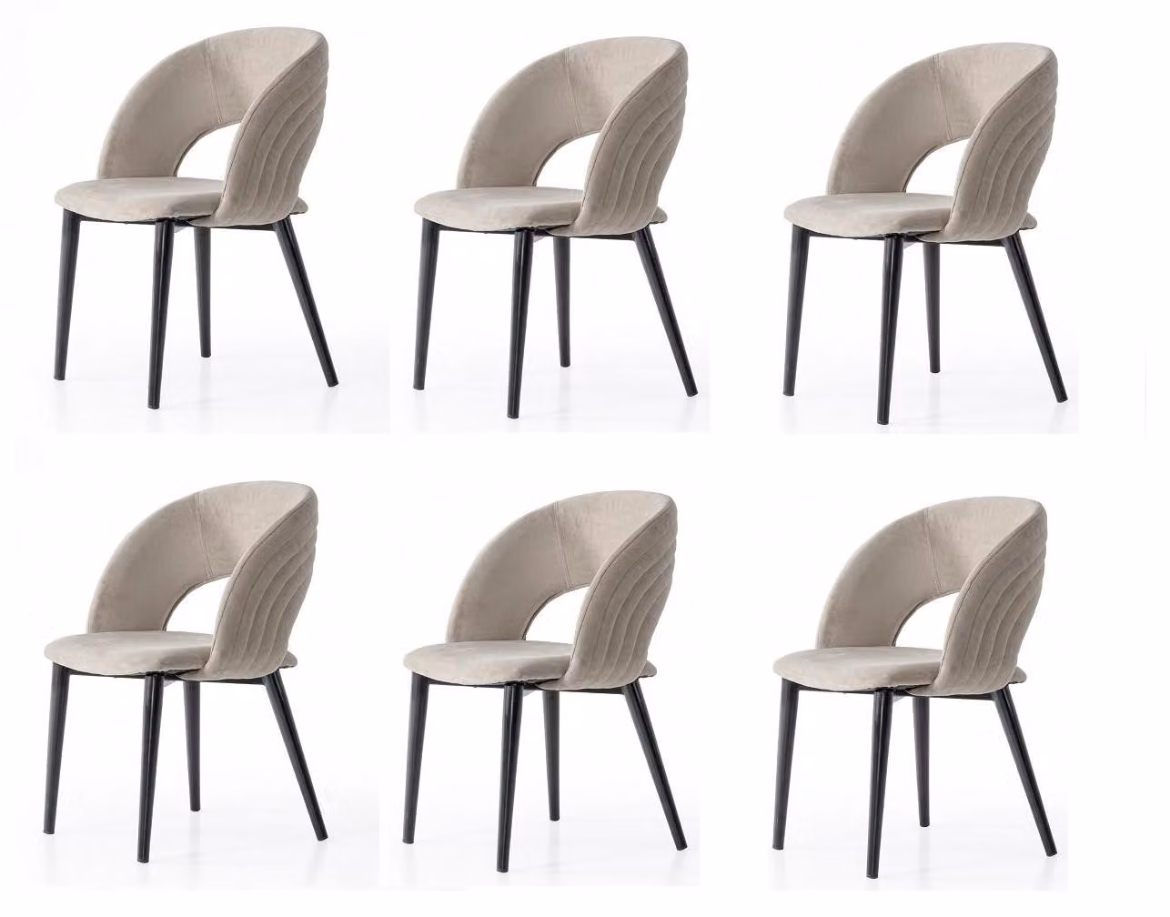 Set di 6 sedie beige: comode, moderne, eleganti, morbide, classiche