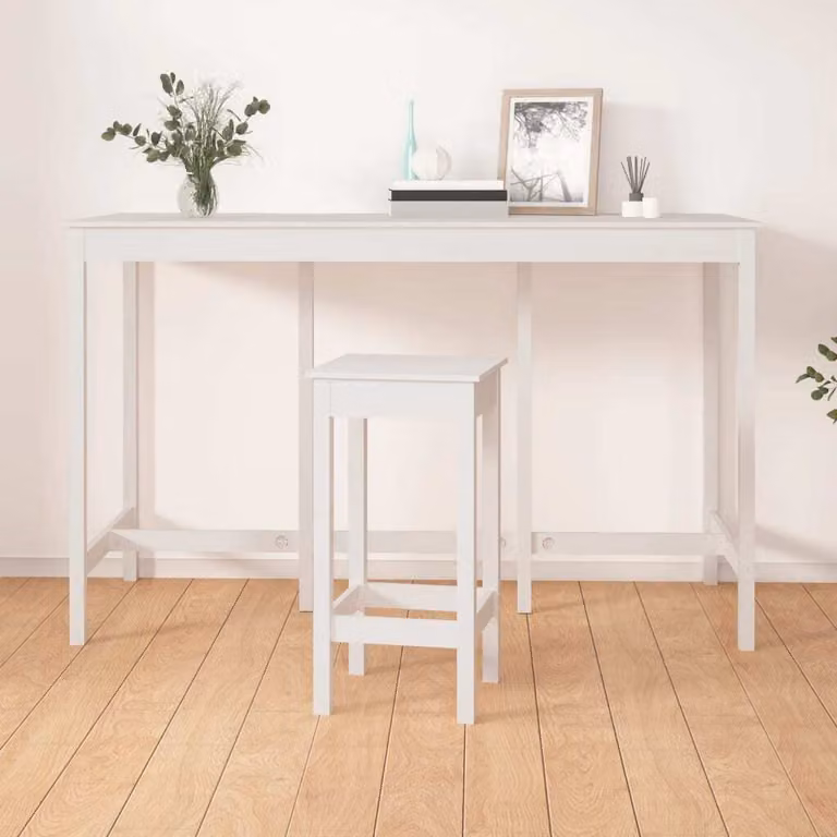 Maison Exclusive - Tavolino da bar bianco 180x80x110 cm in legno massello di pino