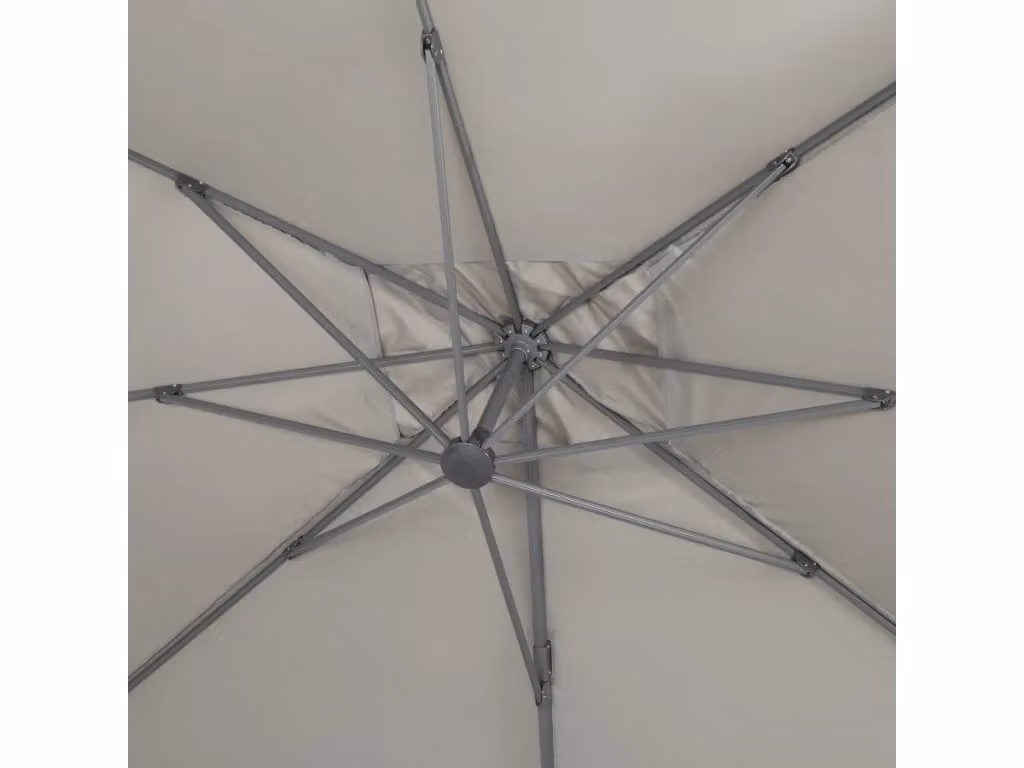 Ombrellone decentrato rettangolare HABITAT ET JARDIN in alluminio e poliestere, Grigio, L: 400 cm x P: 300 cm x H: 260 cm – 2