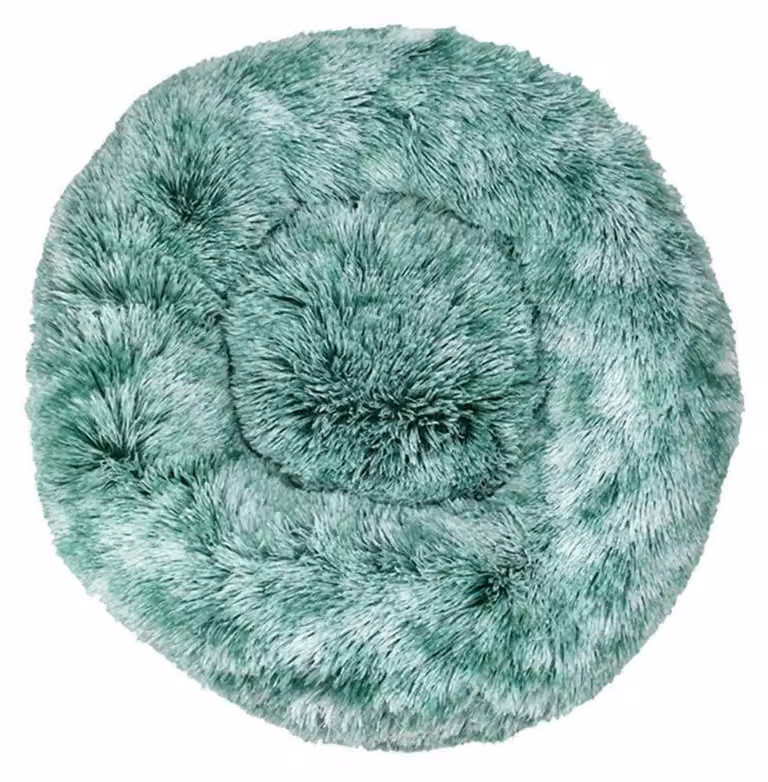 Cuccia per cani, cuccia per gatti, morbida, rotonda, in peluche, 100 cm, verde