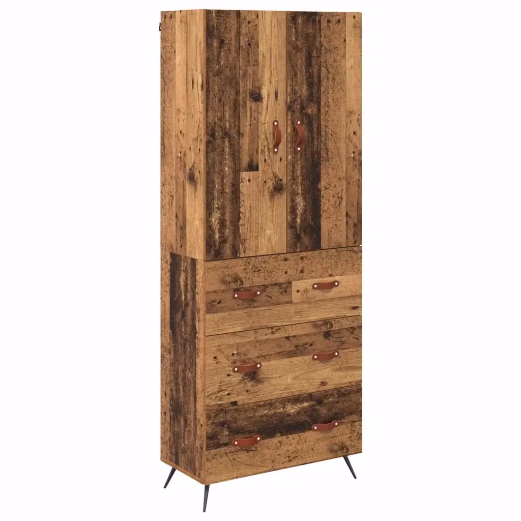 Credenza moderna vidaXL in legno marrone con ante a battente e ripiani interni L: 69,5 cm, P: 34 cm, H: 180 cm – 2