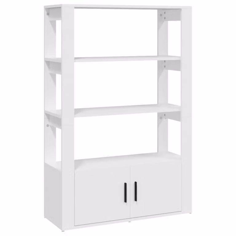 Credenza Bianca 80x30x119,5 cm in Legno Multistrato