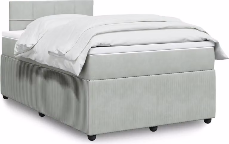 Maison Exclusive - Letto boxspring con materasso grigio chiaro 120x200 cm velluto