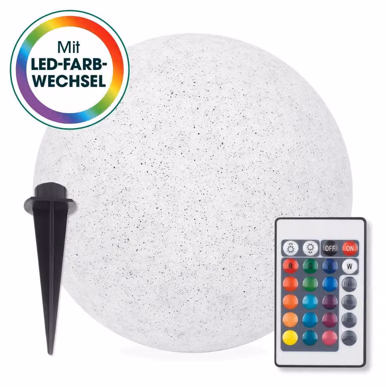 EASYmaxx Lampada solare da 30 cm, effetto pietra, con LED a cambio di colore, galleggiante, adatta per piscine e stagni