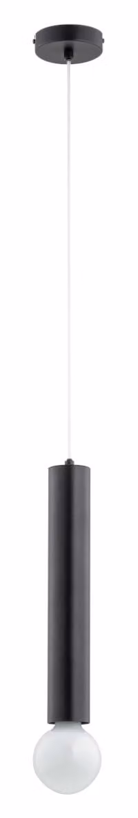 Lampada a sospensione a tubo TWISTER nera 1xE27x15W in metallo, dimensioni: 95x10x10 cm, IP20, Alfa