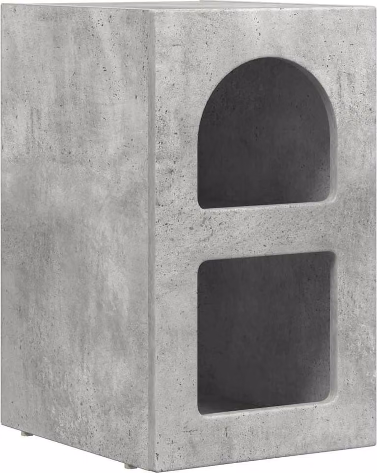 Comodino Grigio cemento 29,5 x 33,5 x 50 cm Legno multistrato