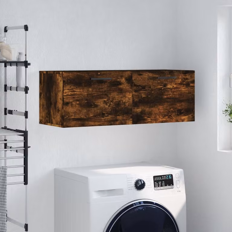 Mobile a parete vidaXL in legno Rovere Fumo, L 100 x P 36,5 x H 35 cm