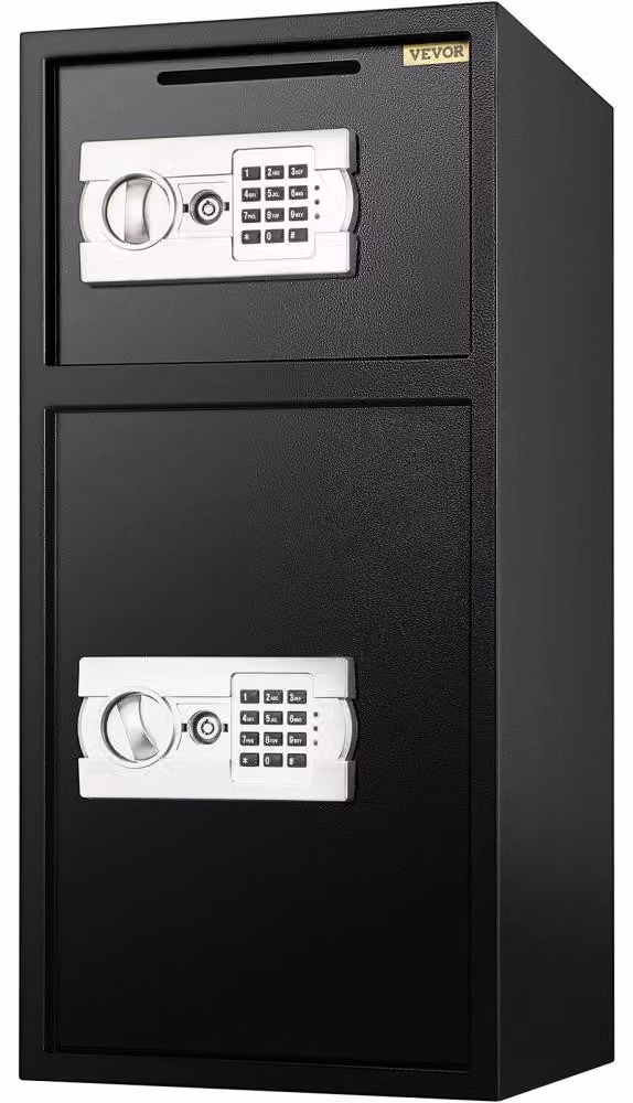 Cassaforte con serratura a chiave e combinazione – Capacità di 74 litri – Struttura in acciaio – Cassaforte da interno – Adatta per la casa e l'ufficio