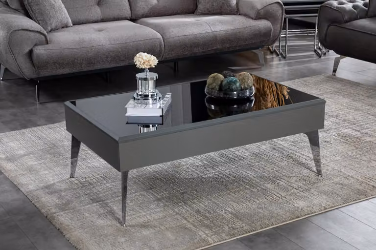 Couchtisch Wohnzimmer Holz Luxus Möbel Moderne Farbe Grau