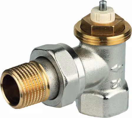 Valvola termostatica a due vie Resideo, modello SX, angolo 90°, preimpostabile, raccordo da 1/2 pollice, finitura nichel