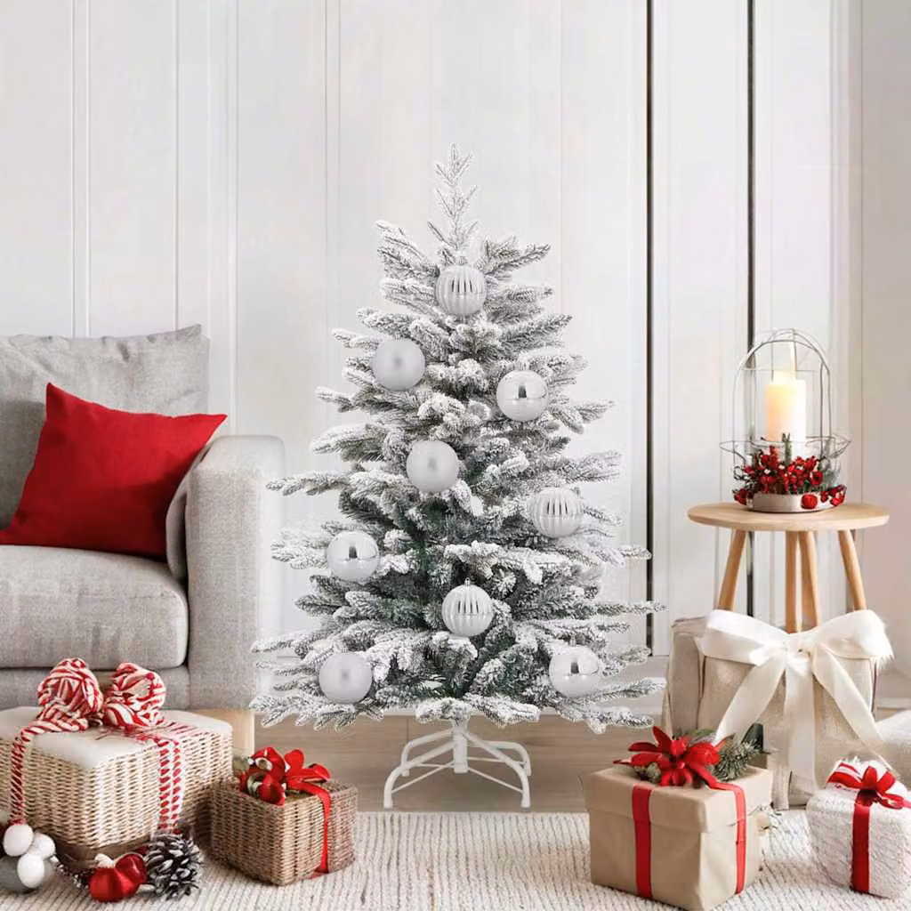 Set di 15 palline di Natale vidaXL in plastica argentata, diametro: 10 cm