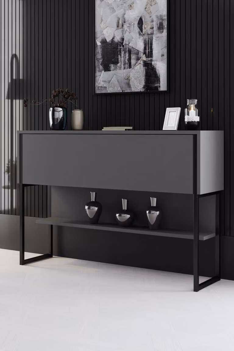 Skye Decor, Luxe - Nero, Antracite, Comò, Nero, 120 x 80 x 30 cm