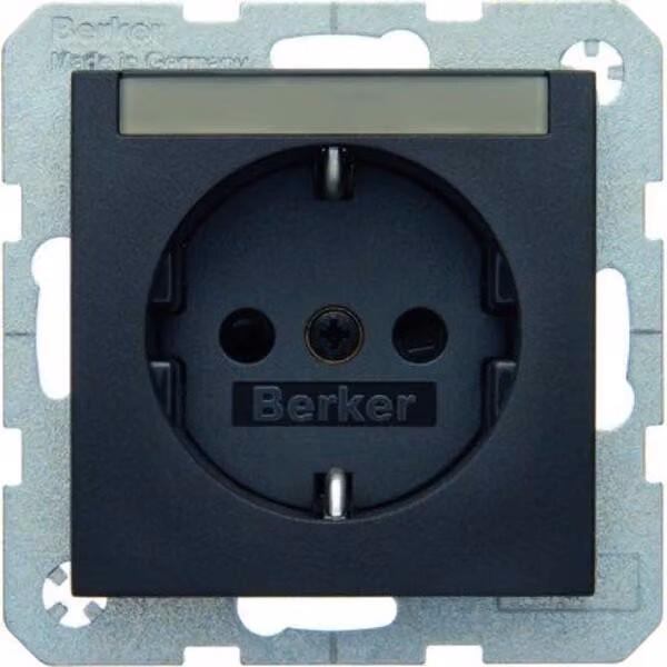 Berker 47491606 Presa SCHUKO con campo di etichettatura antracite, opaco Berker B.3/B.7