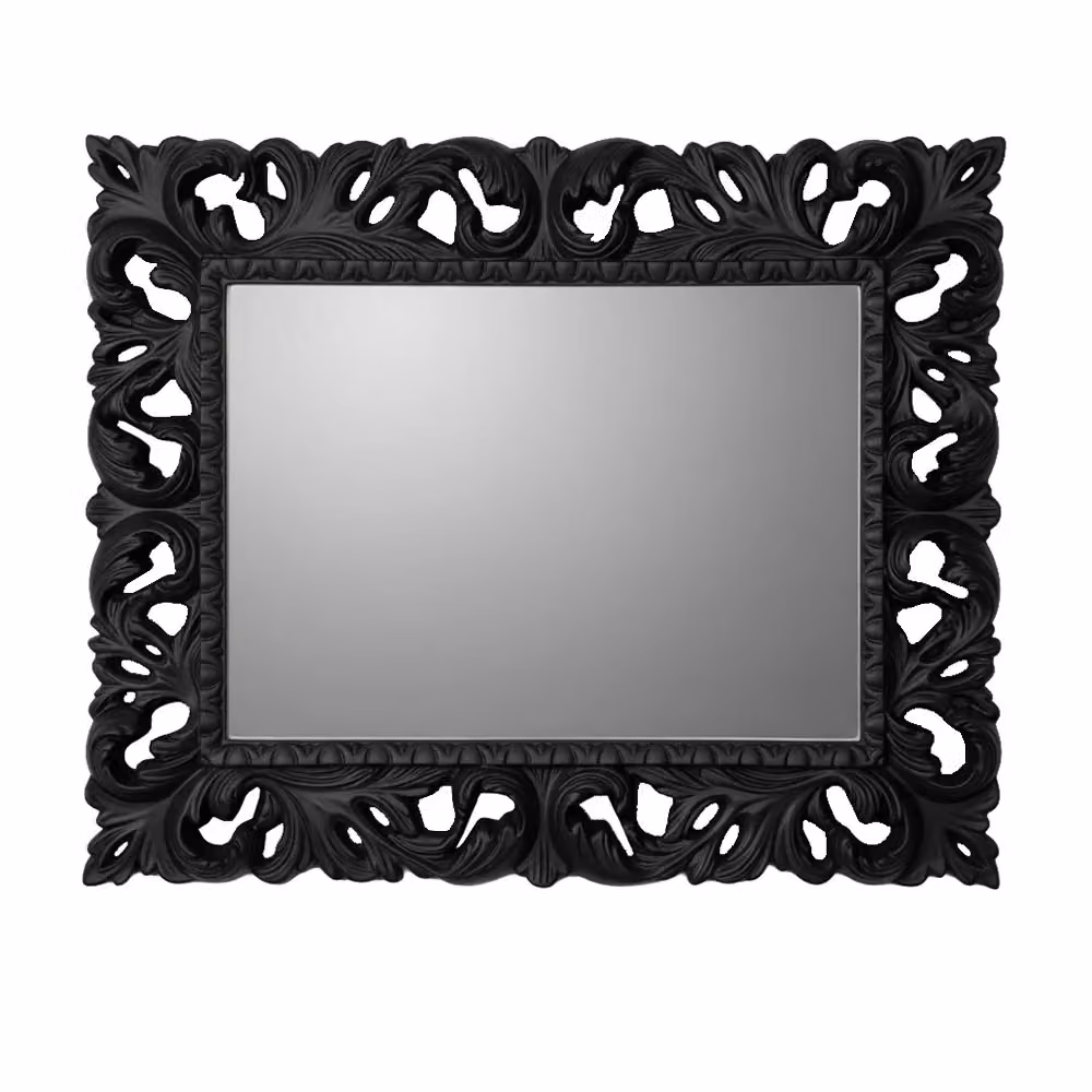 Specchiera Madrid Veriaffari moderna rettangolare in vetro e plastica colore nero, L: 101 cm, H: 82 cm – 2