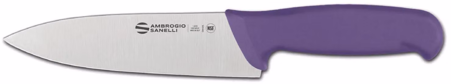 Coltello cucina, lama cm 16, colore viola, linea Supra