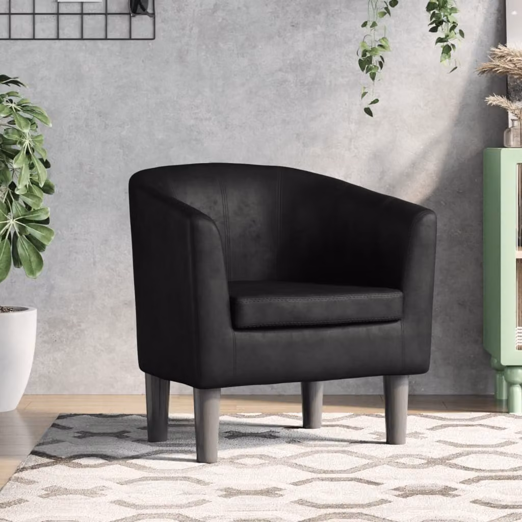 Maison Exclusive - Poltrona reclinabile, colore nero, rivestita in ecopelle