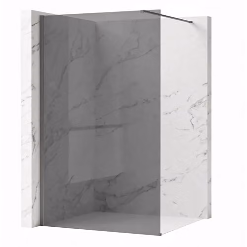 Rea - Parete Doccia Flexi Grey 100 Vetro Grigio Da 8 Mm, Titanio, Walk-In 120X100X195Cm