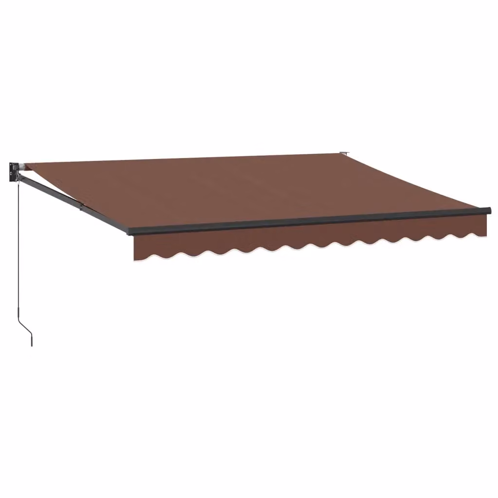 Tenda da sole retrattile manuale VIDAXL in alluminio e poliestere, colore marrone, L: 350 cm x P: 250 cm – 2