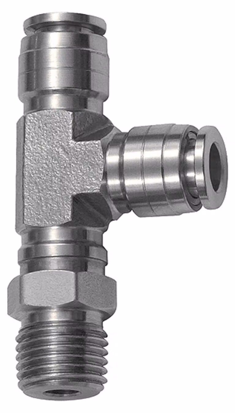 Raccordo a T Riegler push-in, a L, girevole, R 1/4 a., tubo Ø 12, ES