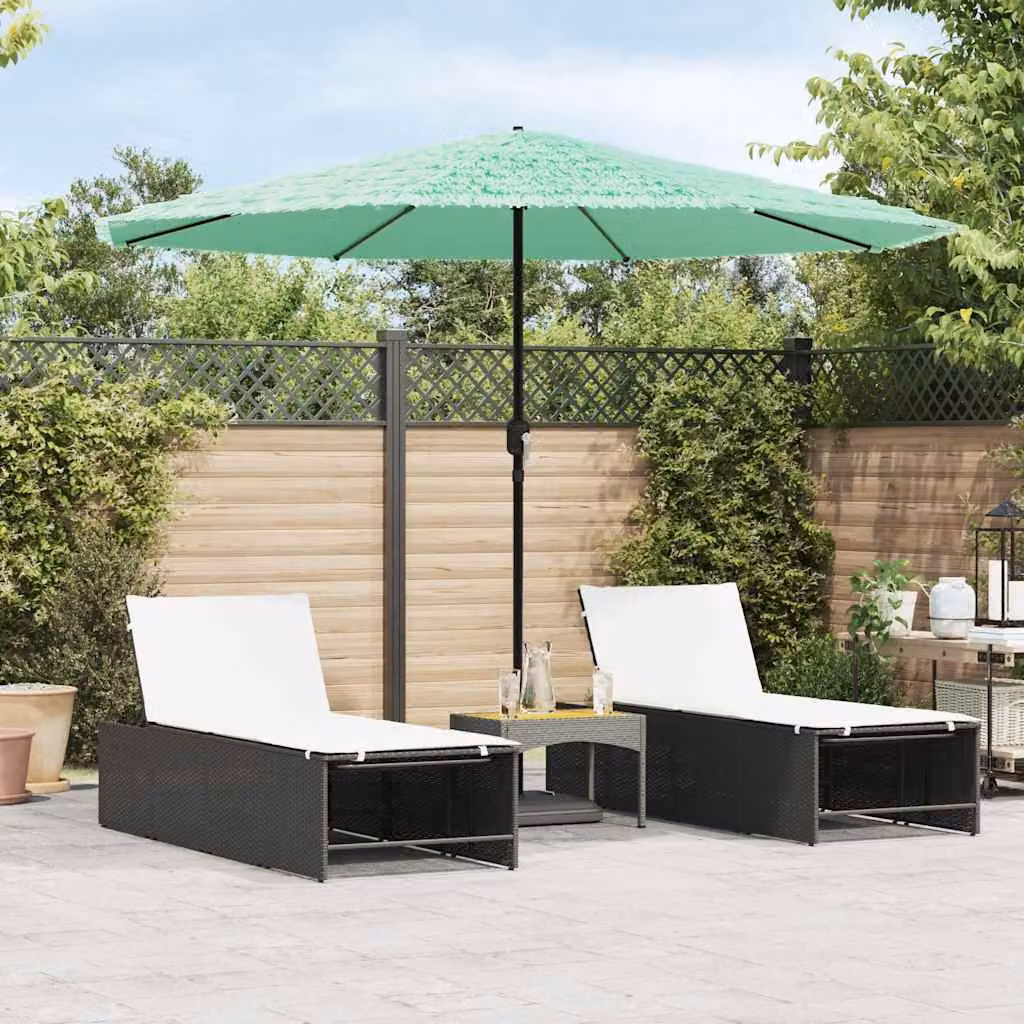 Ombrellone da giardino vidaXL in poliestere verde con palo centrale in acciaio L: 324 cm, P: 324 cm, H: 247 cm