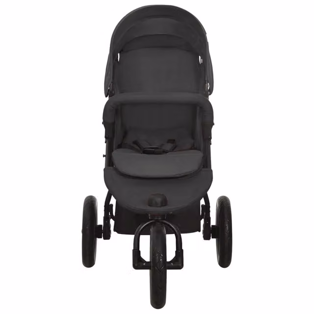 Passeggino Buggy vidaXL Antracite in Acciaio e Tessuto con Piegatura con una Mano L/P/H: 106 x 61 x 110 cm – 1