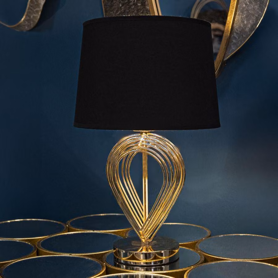 Mauro Ferretti lampada da tavolo Maxt E27 Ø 24x44 cm oro nero