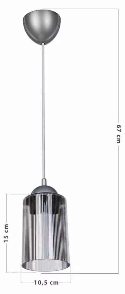 Lampada a sospensione con paralume cilindrico in plastica fumè Optical ASZ1027