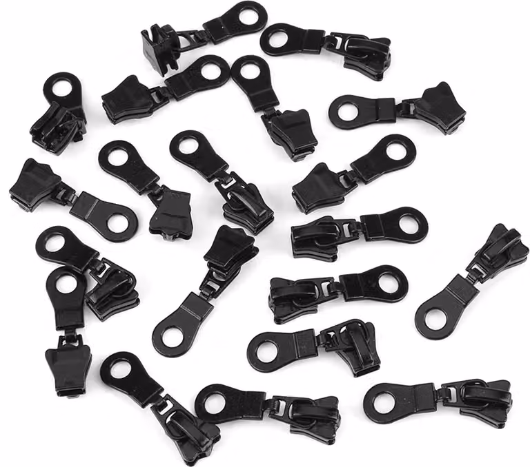 20pcs lega di metallo cursore zip dimensione # 5 zip riparazione sostituzione (nero)