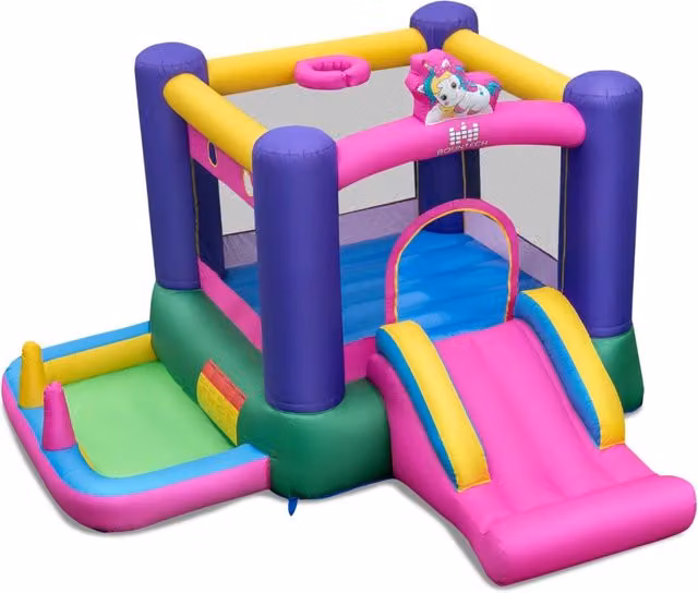 Castello gonfiabile per bambini con scivolo piscina di palline area per saltarem-Castello gonfiabile per interni ed esterni Colorato