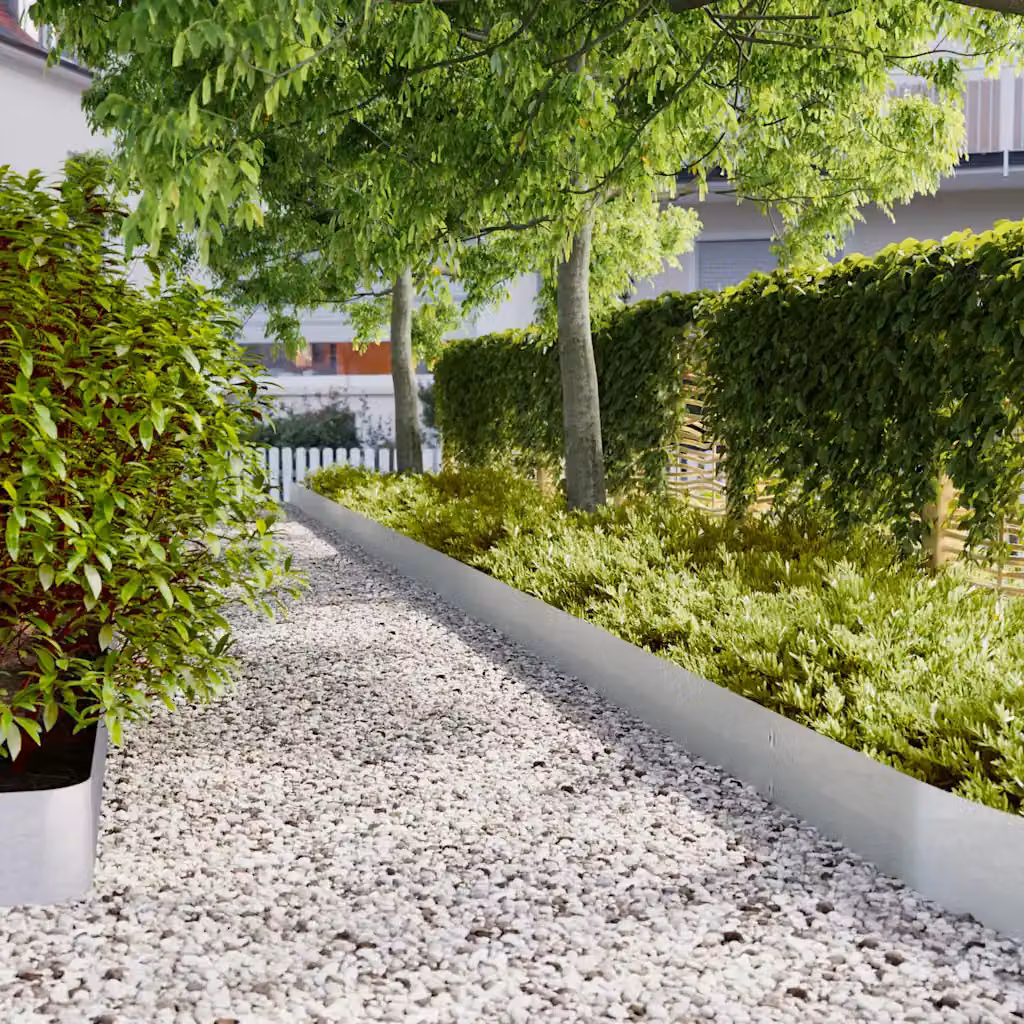 Set di 30 bordure per prato vidaXL in acciaio zincato argento, 20 x 103 cm