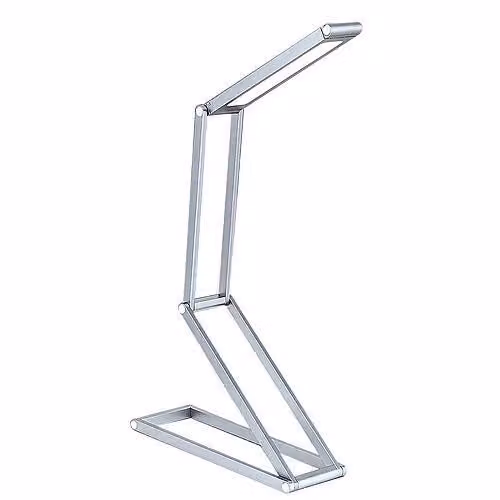 Lampada da tavolo pieghevole a LED, pratica lampada per lettura, lavoro d'ufficio, con batteria ricaricabile, ricaricabile, dimmerabile, lunghezza 20 cm, argento antracite
