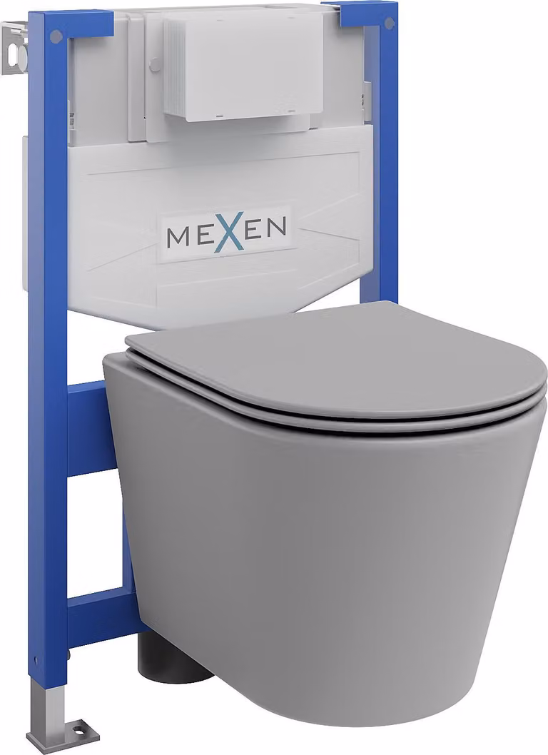 Mexen set incasso WC struttura Fenix XS-F con vaso WC Rico e sedile a chiusura rallentata, grigio chiaro opaco - 68030724061