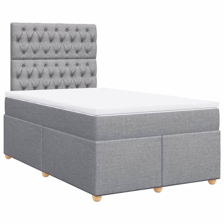 Giroletto a Molle con Materasso Grigio Chiaro 120x200cm Tessuto