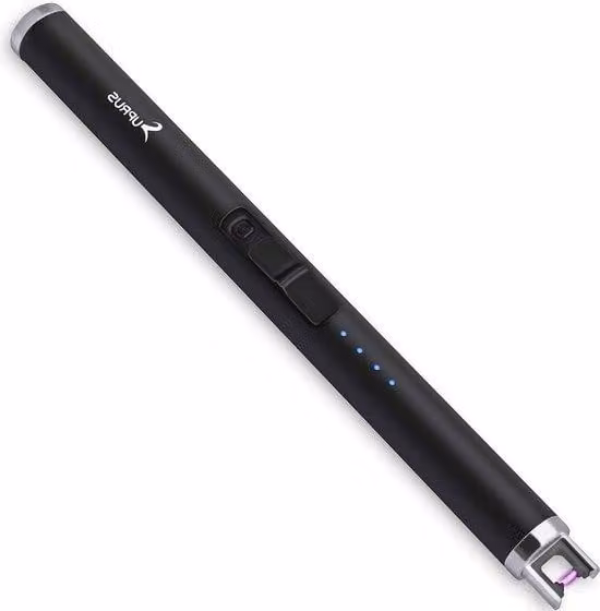 Accendino elettrico al plasma con tre funzioni di sicurezza - Ricaricabile tramite USB - Portatile - Resistente alle intemperie - Antifiamma - Nero