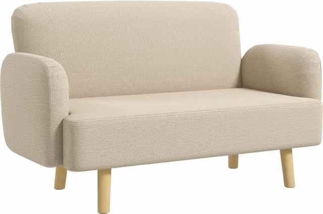 Divano 2 Posti Moderno in Velluto Bianco Crema GIORDANOSHOP L: 140 cm, P: 74 cm, H: 79 cm