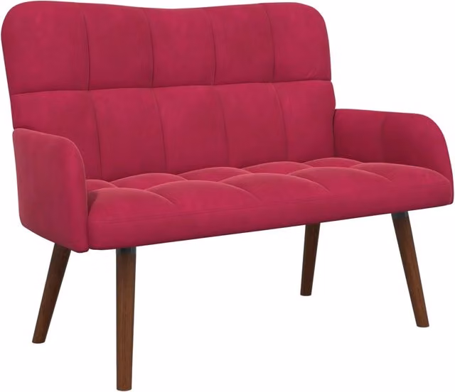 Divano a due posti moderno in velluto per soggiorno o camera da letto, L: 115 cm, P: 61 cm, H: 87 cm – 1