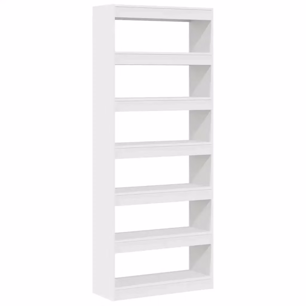 Libreria moderna vidaXL a 6 livelli in MDF bianco opaco, L/P/H: 80 x 30 x 198 cm – 2