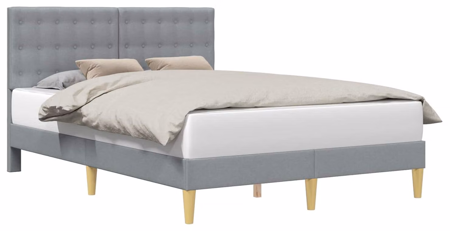 Struttura del letto Grigio Chiaro 120 x 200 cm Tessuto