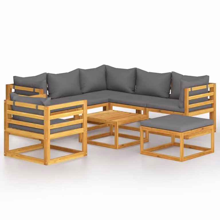 Set Divani da Giardino 8 pz con Cuscini in Massello di Acacia