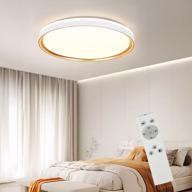 ZMH Plafoniera LED bianca dimmerabile da soggiorno con telecomando 32W CCT Ø30cm rotonda moderna da camera da letto