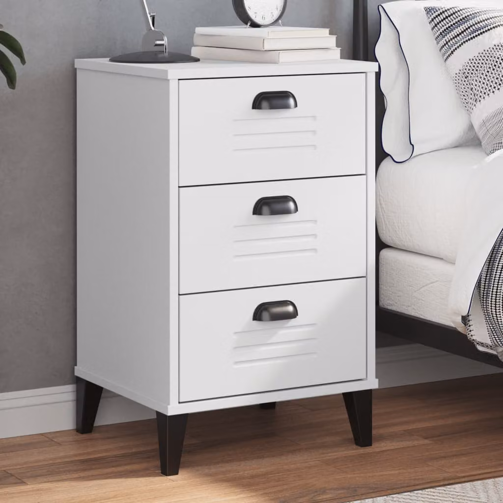 Comodino sospeso vidaXL VIKEN Bianco in legno multistrato e MDF