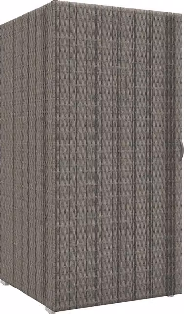 Armadio da giardino Minimal in polyrattan grigio con ripiani interni L/P/H: 60 x 63 x 120 cm