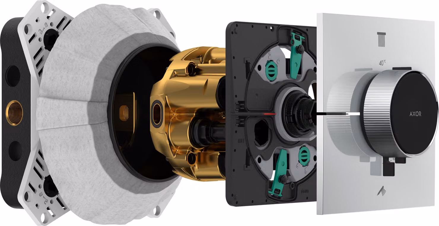 hansgrohe AXOR ShowerSelect ID thermostat, encastré, carré, 2 consommateurs, 36752000, 36752000