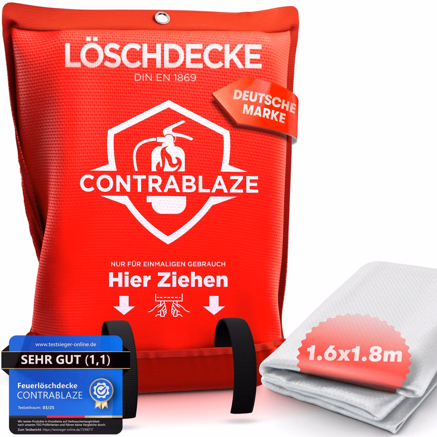 Coperta ignifuga 1,6 x 1,8 m, ideale per la cucina e l'uso domestico