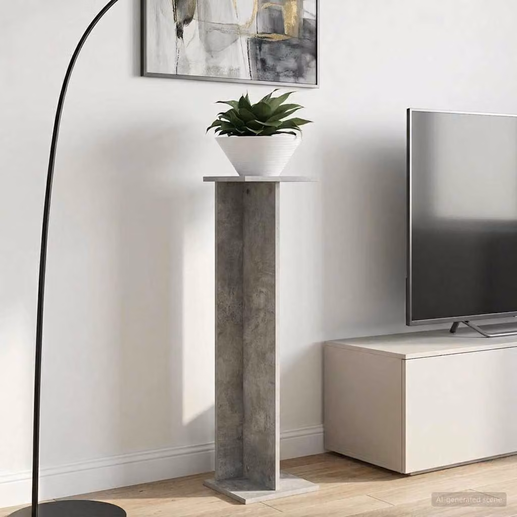 Set di 2 supporti per piante vidaXL in stile moderno, colore grigio, L/P/H: 25 x 25,5 x 100,5 cm