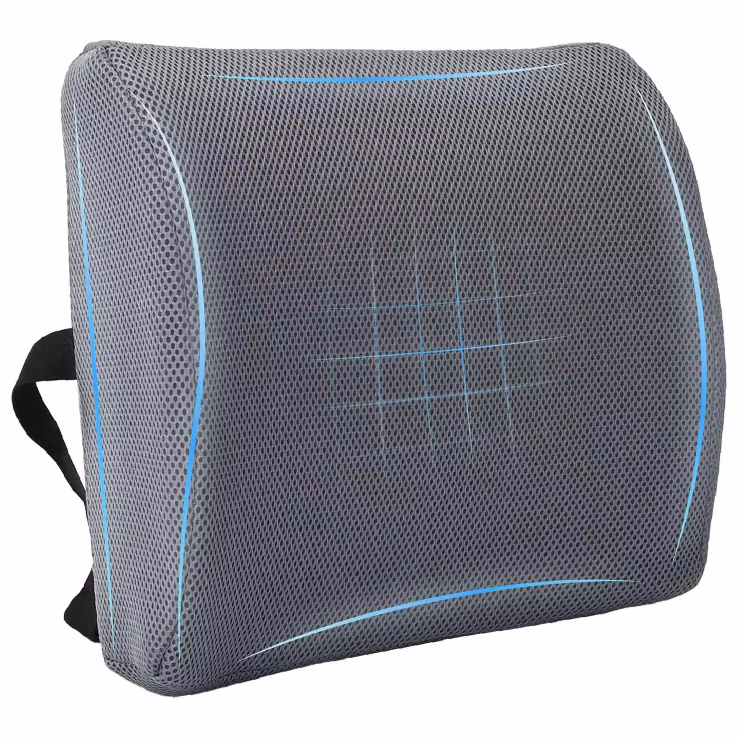 Cuscino lombare ergonomico vidaXL in memory foam grigio con rivestimento rimovibile e lavabile L/P/H: 36 x 30 x 12 cm