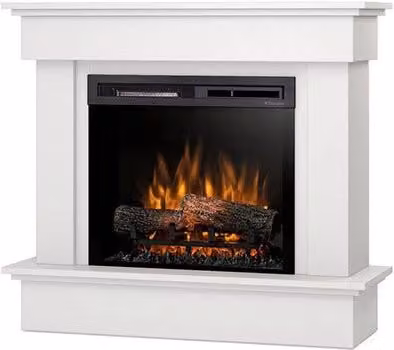 Caminetto elettrico a libera installazione con LED TORMES, Bianco opaco, L: 100,5 cm, H: 89 cm, P: 33,5 cm