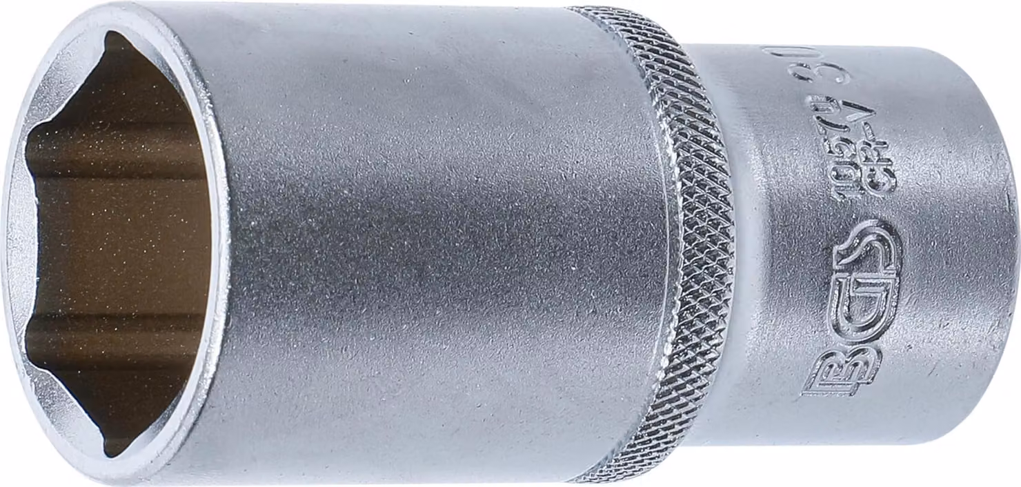 BGS Chiave a bussola esagonale a trasmissione profonda con attacco quadro 12,5 mm (1/2") SW 30 mm - 10570